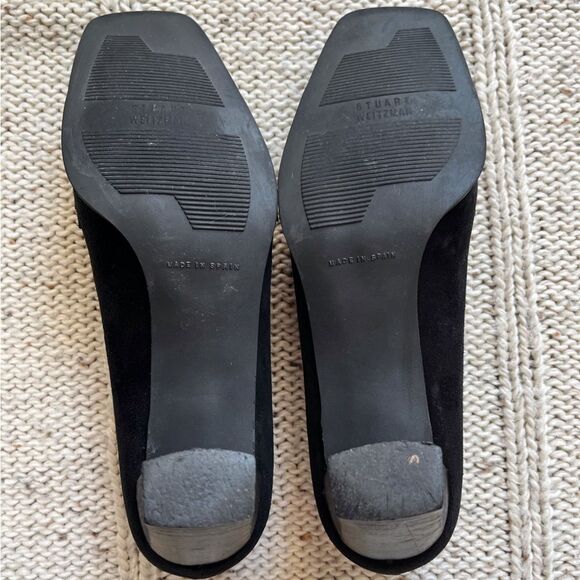 Stuart weitzman vintage black suede chunky heels with buckle strap - Picture 8 of 8